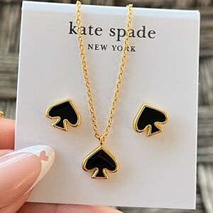 Kate Spade Everyday Spade Enamel Necklace & Earrings Set